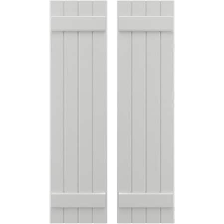 Americraft 4-Board (2 Batten) Exterior Real Wood Joined Board-n-Batten Shutters, ARW101BB414X73STH